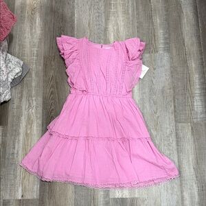 Pink Ruffle Tiered Dress